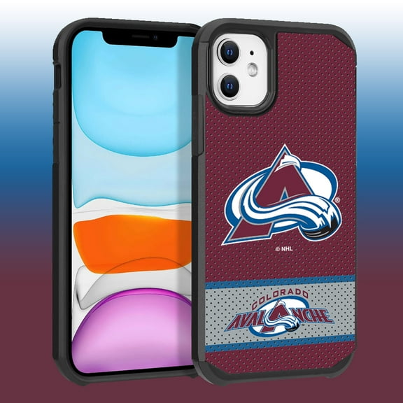 Apple iPhone 11 - NHL Licensed Colorado Avalance Team Logo on Jersey Textured Dual Layer Case