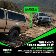 Rhino USA 3 x 20 Ultimate Recovery Tow Strap - 31,518lb Break Strength (4lb, 4in H)