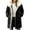 Black, variant on Solid Color Hooded Coat Long Sleeve Double Fleece Slim Fit Elegant Zip Up Jacket With Faux Trim Outerwear For Casual Winter