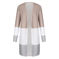 thumbnail image 6 of Fesfesfes Loose Cardigan Ladies Paneled Contrast Striped Pocket Cardigan Long Jacket Sale on Clearance, 6 of 7