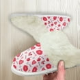 thumbnail image 5 of Chririnla Love Lips Print Fuzzy Slippers Women Closed Toe Non-Slip Cherry Fuzzy House Slippers Winter Home Slippers for Home Bedroom, 5 of 7