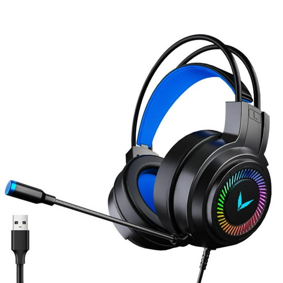 JOGZMZ 7.1 Surround Sound Gaming Headset for PC, USB PC Headset with Noise Cancelling Mic and LED Light