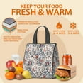 thumbnail image 5 of Pioneer Flower Floral Print Pattern Insulated Lunch Bag for Women & Adults,Large Portable Soft Cooler Lunch Bag,Thermal Food Storage Tote with Pearl Cotton,8.66L,8.75x5.75x9.5 Inch, 5 of 6