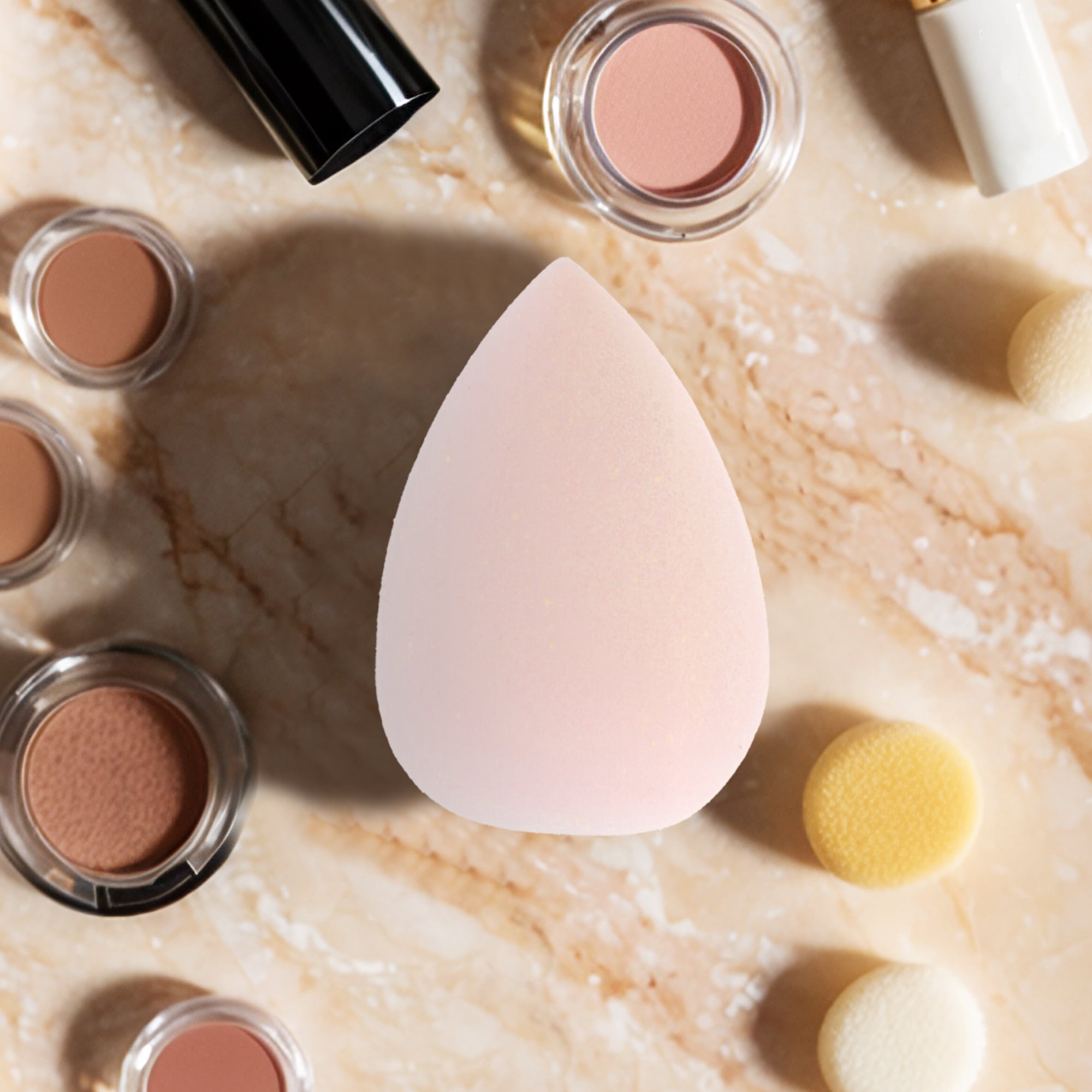 Unique Bargains 10 Pcs Mini Face Makeup Sponge for Makeup Nude