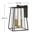 thumbnail image 3 of 2105KZ Hinkley Lighting Walker - Large Outdoor Wall Lantern Aluminum Approved for Wet Locations - Transitional and Craftsman Style - 11.5 Inch Wide by, 3 of 17