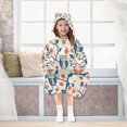 thumbnail image 7 of Wearable Blanket with Sleeves and Pocket Oversized Hooded Sweatshirt 3-14 YR Owl on The Branch S, 7 of 7