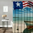 thumbnail image 2 of Orinice Independence Day  Shower Curtain Sets Puerto Rico Flag July Shower Curtain Sets with U Shape Rug,Waterproof Shower Curtain Summer Palm Tree Tree Beach Non-Slip Bathroom Mat 36x72, 2 of 7