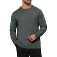 thumbnail image 4 of SUÉTER DE PULLOVER DE PUNTO SUAVE DE MANGA LARGA DE CUELLO REDONDO CLÁSICO PARA HOMBRE INSPIRAR CHIC COLOR SÓLIDO L GRIS OSCURO, 4 of 6