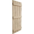 thumbnail image 4 of Ekena Millwork 23 1/2"W x 78"H Rustic Four Board Spaced Board-n-Batten Pecky Cypress Faux Wood Shutters (Per Pair), Primed Tan, 4 of 11