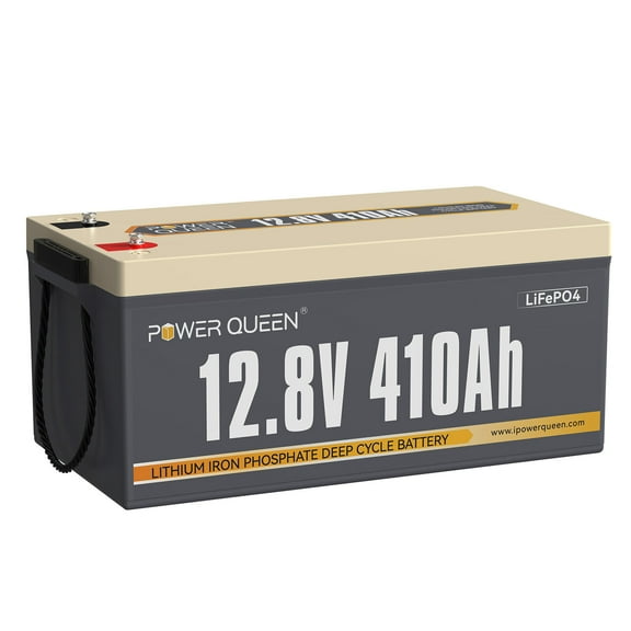 Power Queen 12V 410Ah LiFePO4 Deep Cycle Lithium Battery 250A BMS for Solar Off-Grid RV Home Energy Storage
