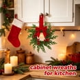 thumbnail image 5 of 1 Pack 10.6in Mini Christmas Cabinet Wreath, Farmhouse Festive Wreath Decor with Berries & Fabric Ribbon, Durable Rattan Plastic Wreath for Kitchen, Window, Door Holiday Ornament，Red Bow, 5 of 7