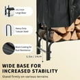 thumbnail image 5 of 8Ft Heavy Duty Firewood Rack Outdoor with Weatherproof Cover, Outdoor & Indoor Log Holder, Steel Mesh Storage for Fireplace, Patio, Durable Wood Stacker, Ventilation Design - Easy Assembly, 5 of 8