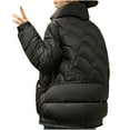 thumbnail image 3 of Herrnalise Jackets For Women Winter Cotton Jacket With Hood, Waist, And Plush To Overcome Outer Coat Shackets For Women 2024 fall Black,XL, 3 of 4