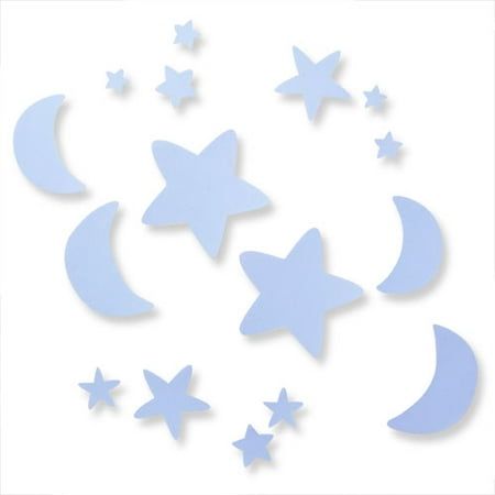 Star & Moon Blue Stickers