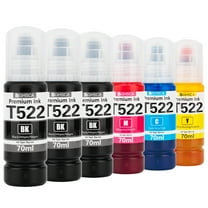 522 Ink Bottle Compatible For Epson 522 Ink Bottles for Epson Ecotank ET-2803 ET-4800 ET-2800 Printers(5Pack 2BK C M Y）