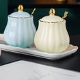 thumbnail image 4 of Sugar Bowl With Lid And Spoon, Ceramic Sugar Storage Jar, Porcelain Sugar Pot-White-300ml, 4 of 7