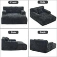 thumbnail image 6 of Chaise Lounge Chair Indoor, Oversized Boneless Sleeper Sofa Bed with 3 Pillows and Storage Pockets,Comfy Chenille Cloud Couch,Modern Deep Seat Reading Chair for Living Room, 6 of 7