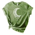 thumbnail image 3 of Womens Graphic T Shirts Moon Printed Crew Neck Short Sleeve Tee Casua Summer Top Green XL, 3 of 4