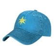 thumbnail image 2 of ZICANCN Yellow Star Adjustable Baseball Cap Women , Hats for Men Adult Washed Cotton Denim Baseball Caps Fashion Blue, 2 of 8