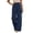 Navy, variant on Casual Summer Pants Loose Straight Leg Trousers With Pockets Lace Trim And Pleated Detail Comfortable Flowy Bottoms