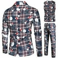 thumbnail image 2 of Azrian Men Suit Mens Christmas Suit Different Prints Costume Include Jacket Pants Waistcoat, 2 of 5