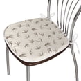 thumbnail image 3 of Birds Dining Chair Pad, Flying Bird Swallow Vintage Design Illustration Springtime Wildlife Classic Art, Water Resistant Pillow with Straps for Kitchen Seats, 2 Pieces Set, Beige Brown, by Ambesonne, 3 of 5
