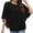 Black womens tops summer, variant on USSUMA T-Shirts for Women Trendy Women's Summer Casual Loose Chiffon Flowy Tops Elegant Batwing Sleeve Irregular Hem Blouses Poncho Shirts