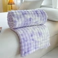 thumbnail image 4 of Faux Rabbit Fleece Blanket - Plush Sofa Throw Office Nap Cover Dorm Warm Soft Lightweight Travel Blanket Cold Weather Essential(Purple), 4 of 6