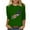Green, variant on Womens Graphic T Shirts 4th of July Casual 3/4 Length Sleeve Round Neck Tunic Shirts Womens Summer Tops 4th Fourth of July