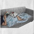 thumbnail image 6 of Cartoon Soft Flannel Fleece Throw Blanket, Valentine's Day Design Image of Love Letter with Wings, Cozy Plush for Indoor and Outdoor Use, 50" x 70", Pale Blue Vermilion, by Ambesonne, 6 of 6