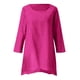 thumbnail image 4 of Ploknplq Tunic Tops for Women Loose Fit Dressy,Elbow Length Tee Shirts for Women,Womens Tunic Tops,Irregular Baggy Blouse Shirt Tunic Tops,Plaid Shirts for Women,Split Hem Top for Women Pink S, 4 of 5