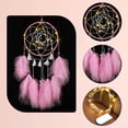 thumbnail image 2 of Atrapasueños de luna con luz LED, atrapasueños de cristal con forma de árbol de la vida para dormitorio, decoración de pared con plumas, color rosa, 2 of 5