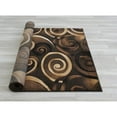 thumbnail image 4 of Handcraft Rugs-Spiral/Swirls Modern Contemporary Hand Carved Area Rug-Chocolate/Beige/Black, 4 of 5