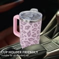 thumbnail image 4 of 40 Oz Leopard Cheetah Animal Print Tumbler with Handle & Straw - Leakproof Travel Mug & Water Bottle, BPA-Free, Ideal Gift for Women (Pink Accents), 4 of 6