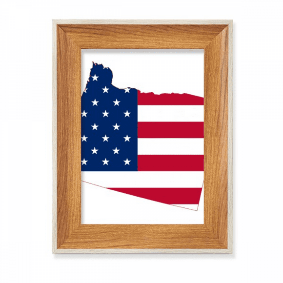 Oregon USA Map Stars Stripes Flag Desktop Wooden Photo Frame Display Picture Art Painting Multiple Sets