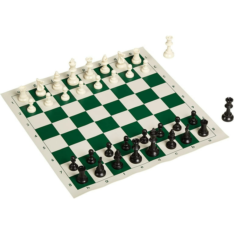 100 Cells PVC Checker Chessboard Wooden Chess Pieces Set 41*41cm