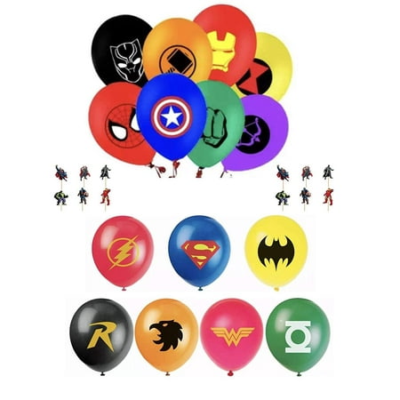 Hero Part - The Avengers and Justice League Superhero Emblem 15 Count Party Balloon Pack - Large 12