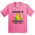 thumbnail image 3 of Inktastic Someone in Miami Beach Loves Me Youth T-Shirt, 3 of 5
