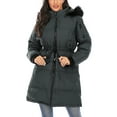 thumbnail image 4 of FUTATA Women's Winter Warm Coats Mid Length Puffer Jackets Outdoor Windproof Parka Thick Hooded Jackets with Pockets Dark Gray L, 4 of 6