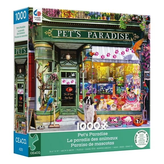 Ceaco - Shop Windows - Gary Walton - Pets Paradise - 1000pc Piece Interlocking Jigsaw Puzzle