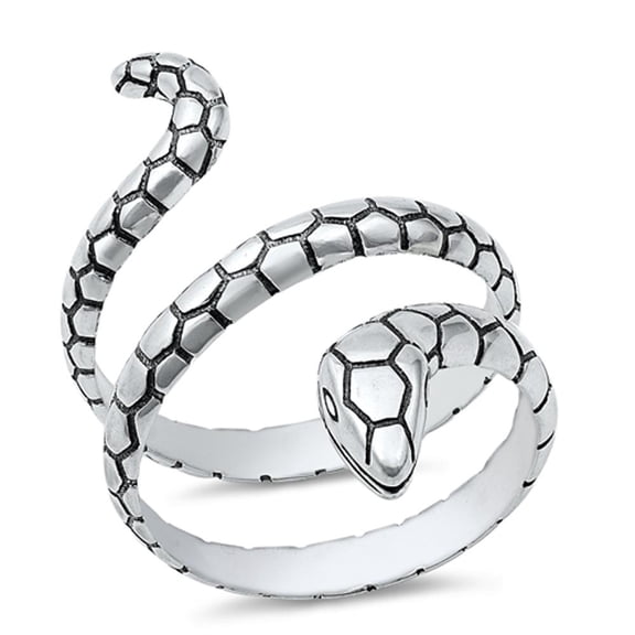 Snake Coil Serpent Viper Promise Ring .925 Sterling Silver Band Jewelry Female Male Unisex Size 5