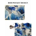 thumbnail image 6 of Blue Flowers 2 Panel Kitchen Curtains for Small Windows, Spring Watercolor Floral Leaves Plants Beige Bathroom Tier Curtain, Short Window Treatment for Bedroom/Living Room 55"x36", 6 of 6