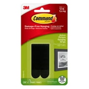 Command Medium Picture Hanging Strips, Black, 4 Sets of Strips/Pack, Use to Hang Christmas Décor