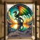 thumbnail image 4 of Decoración del hogar, atrapasol de dragones, vitrales, colgantes para ventana, regalos de dragones para hombres, atrapasol de dragones de fuego para ventanas abatibles, vidrio pintado a mano para drag, 4 of 6