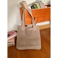 thumbnail image 3 of Firefly hope Bolso de hombro tejido para mujer, bolso de mano y neceser, elegante bolso de playa de verano, 38 x 1 cm x 32 cm (marrón), 3 of 4