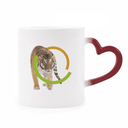 

Feline Tiger Ring Ferocious Heat Sensitive Mug Red Color Changing Stoneware Cup