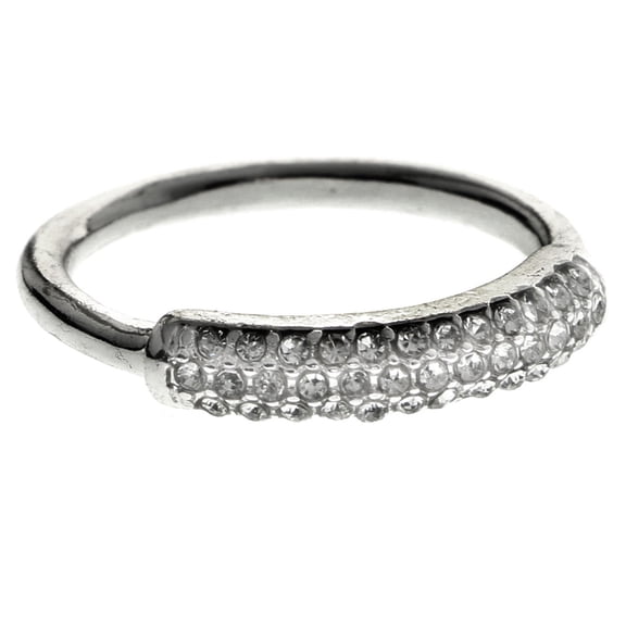 Mi Amore Crystal Sized-Ring Silver-Tone Size 9.00