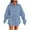 Light blue, variant on Otntypg Oversized Athletic Sweatshirts for Women Teen Girls Fall Casual V Neck Long Sleeve Basic Collared T-Shirts Loose Comfy Baggy Pullover Tops with Pockets Army Green XXL
