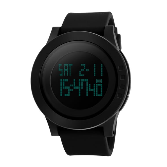 NFTIGB Men Women Digital Watch Stopwatch Alarm Luminous Watch, Black 52mm / 2.05in