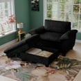 thumbnail image 2 of Modern Chaise Lounge Chair with Storage Ottoman, Chenille Upholstered Sofa Armchair for Living Room Bedroom Apartment, 2 of 12